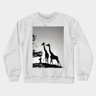 Girrafe Shadow Silhouette Anime Style Collection No. 151 Crewneck Sweatshirt